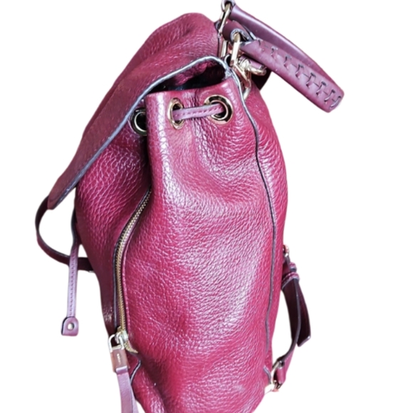 Michael Kors Burgundy Leather Backpack - Picture 3 of 9